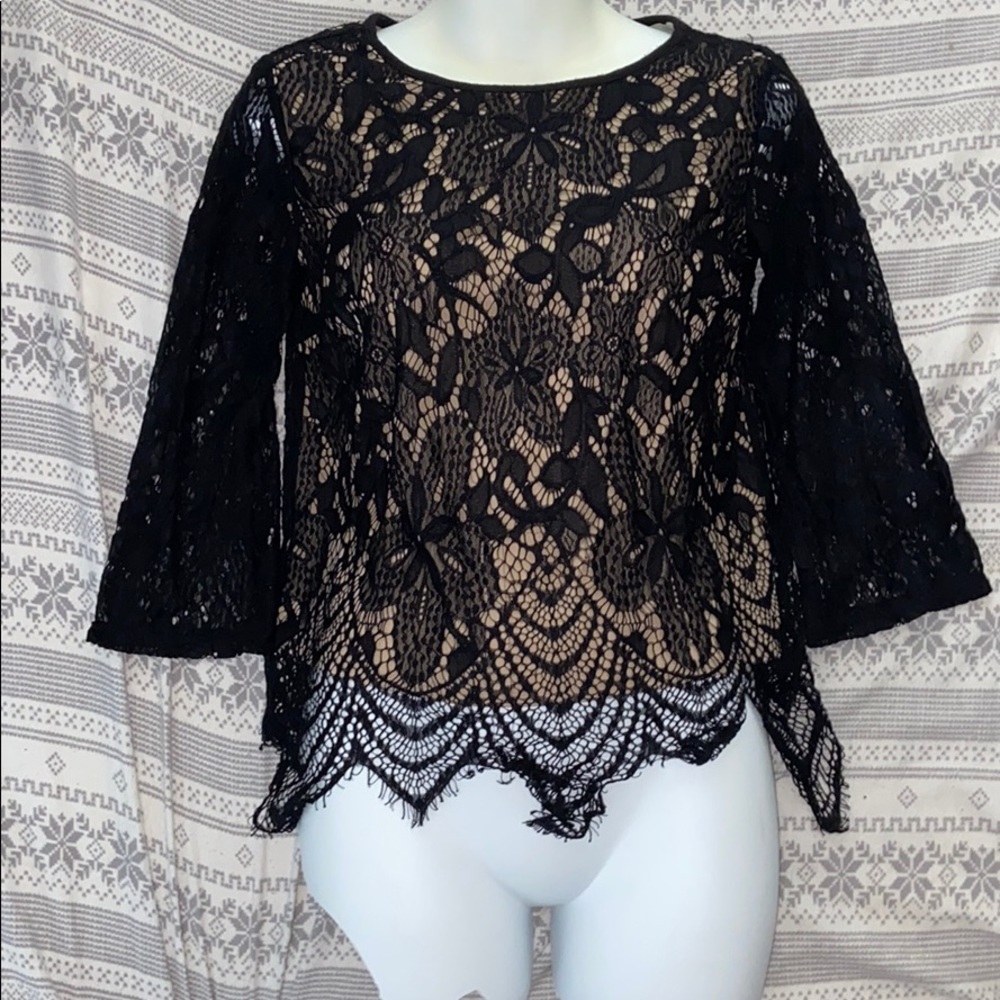 Black lace blouse